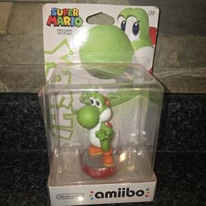 Nintendo Green Yoshi Amiibo with Orange Shoes and Red Base